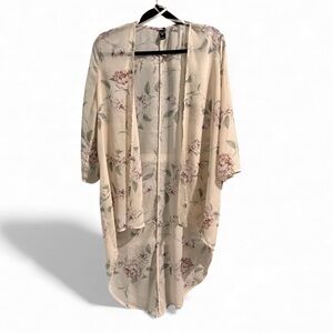 Windsor Dusty Pink Floral Kimono- One Size